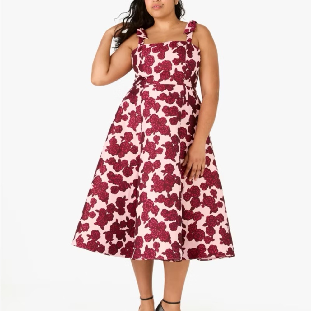 NWT Kate Spade Floral Pink and Red Women's Dress